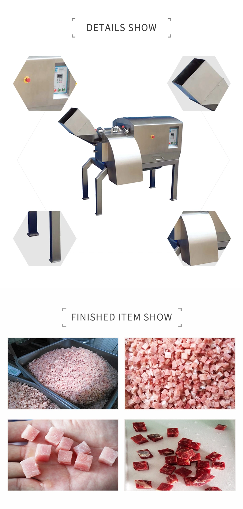 Meat Dices Cubes Cutter Machine for Industrial Meat Processing Center