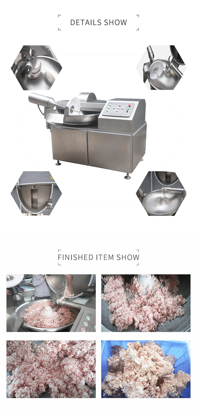 Professional Sausage Making Meat Mixing Bowl Cutter Machine