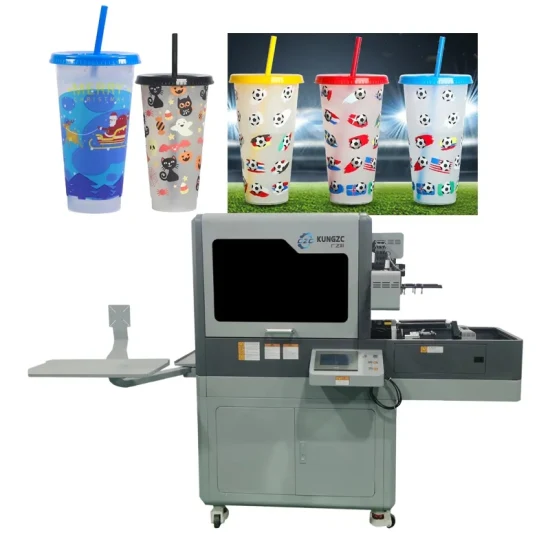 Высокоскоростной роторный УФ-принтер с круглым цилиндром, полноформатный цветочный горшок, машина для печати 3D-логотипов для этикеток для бутылок, вакуумных чашек, стаканов
